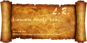 Luncanu Rozália névjegykártya
